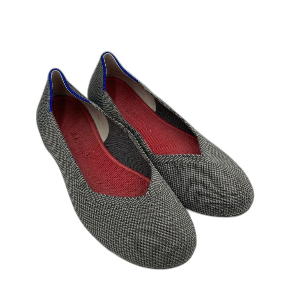 Rothy's The Flat Charcoal Gray Flats Shoes Womens 9.5W Ballet Slip-On